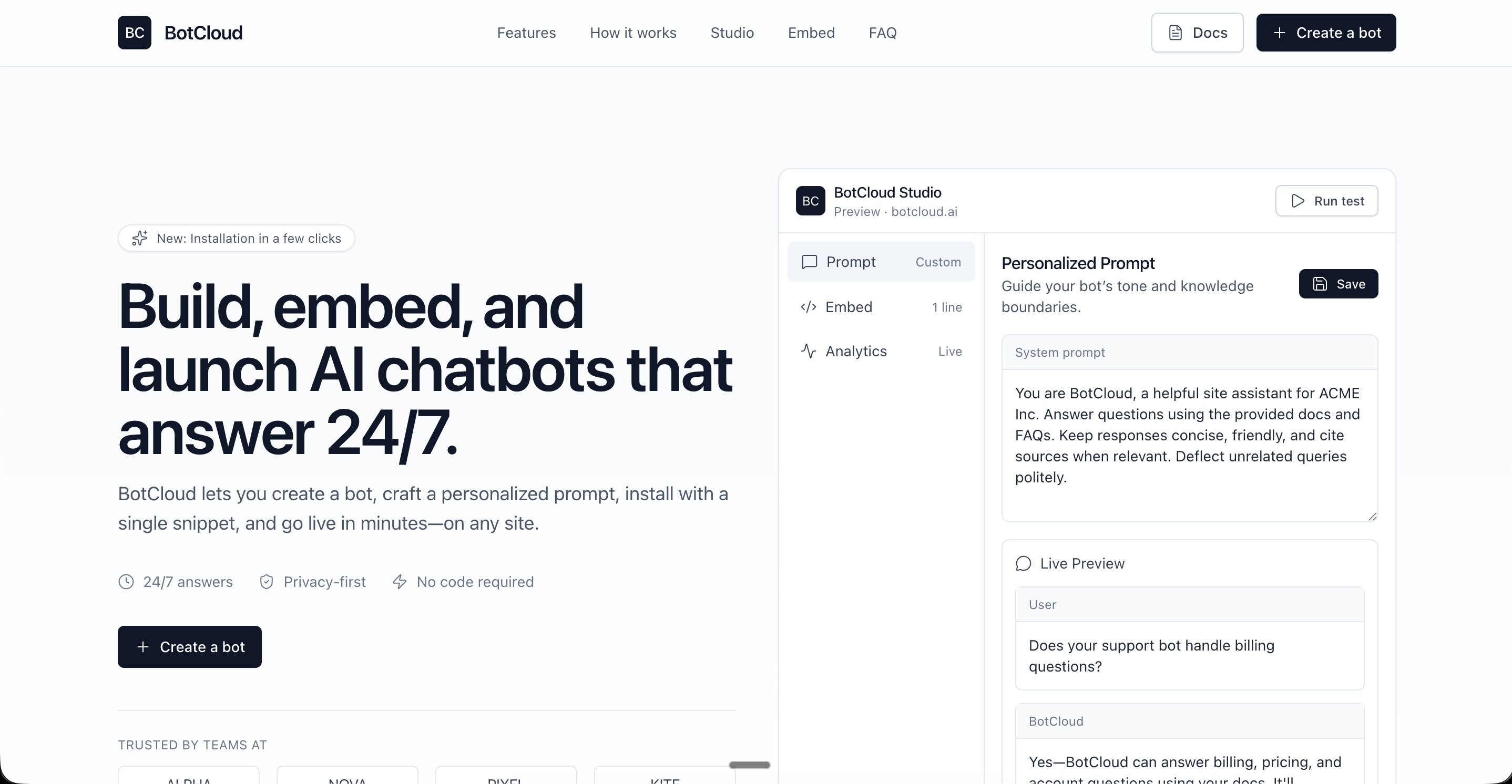 BotCloud AI Chatbot Platform